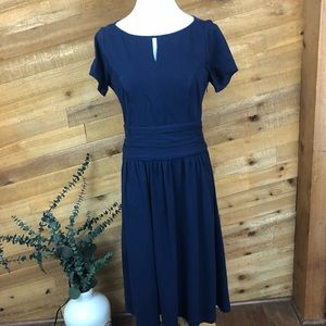 Eshakti navy blue short sleeve sheath dress
